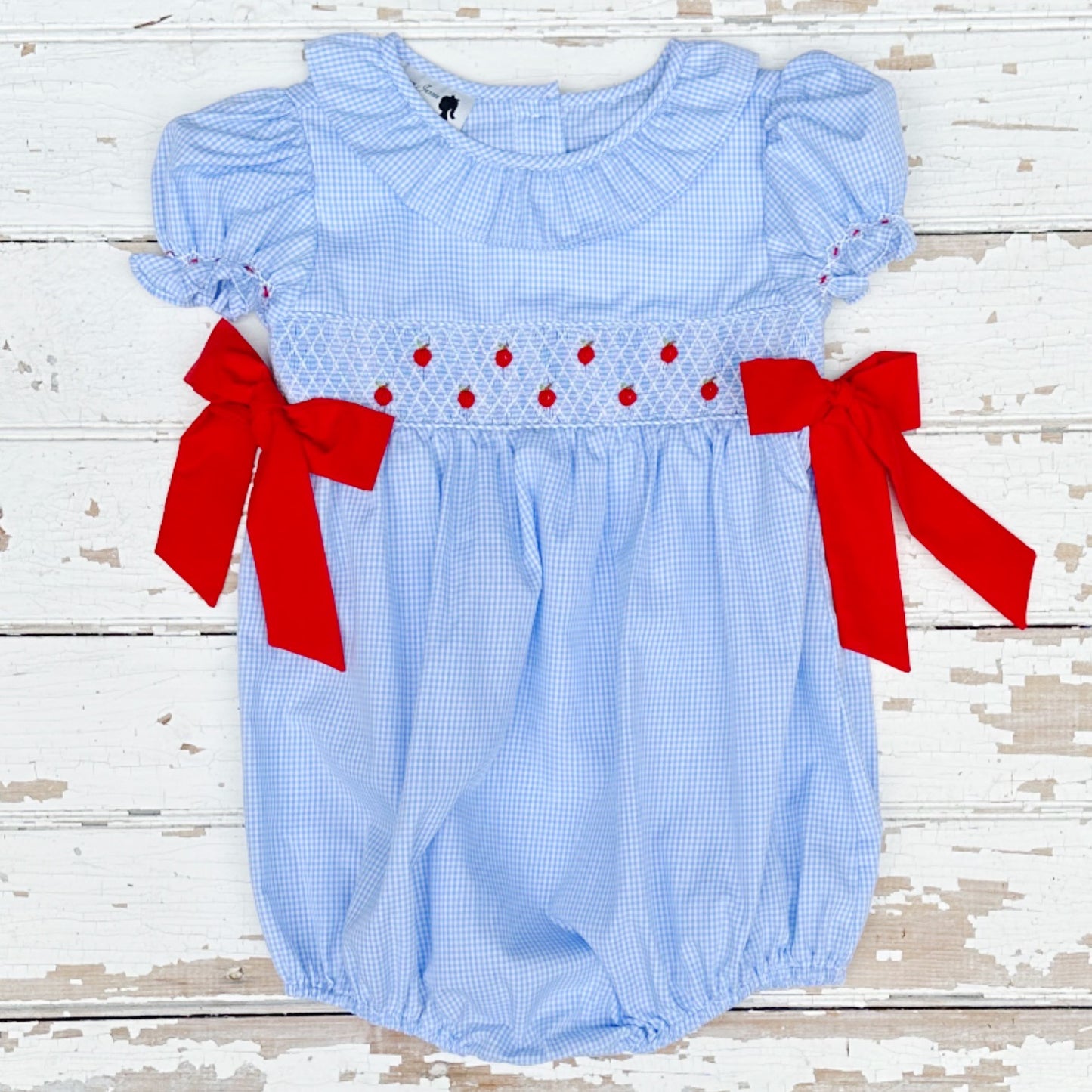 Baby Toddler Girls Smocked Apple Bubble 