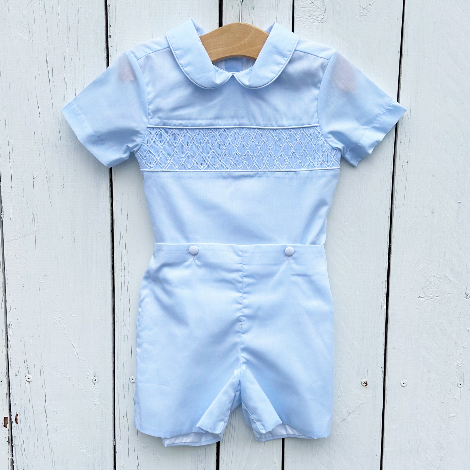 Smocked Bobby Suit Boys Smocked Shirt and Shorts Set