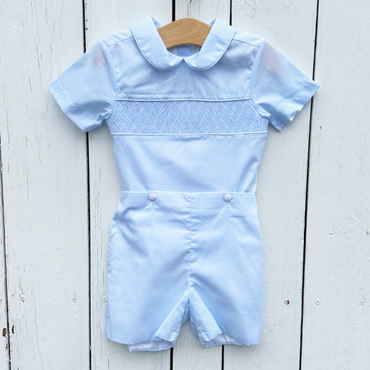 Smocked Bobby Suit Boys Smocked Shirt and Shorts Set