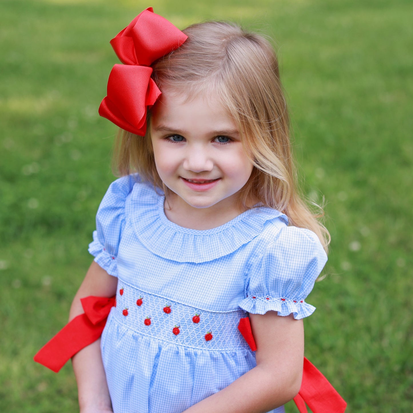 Bullion Apples Girls Hand Smocked Dress