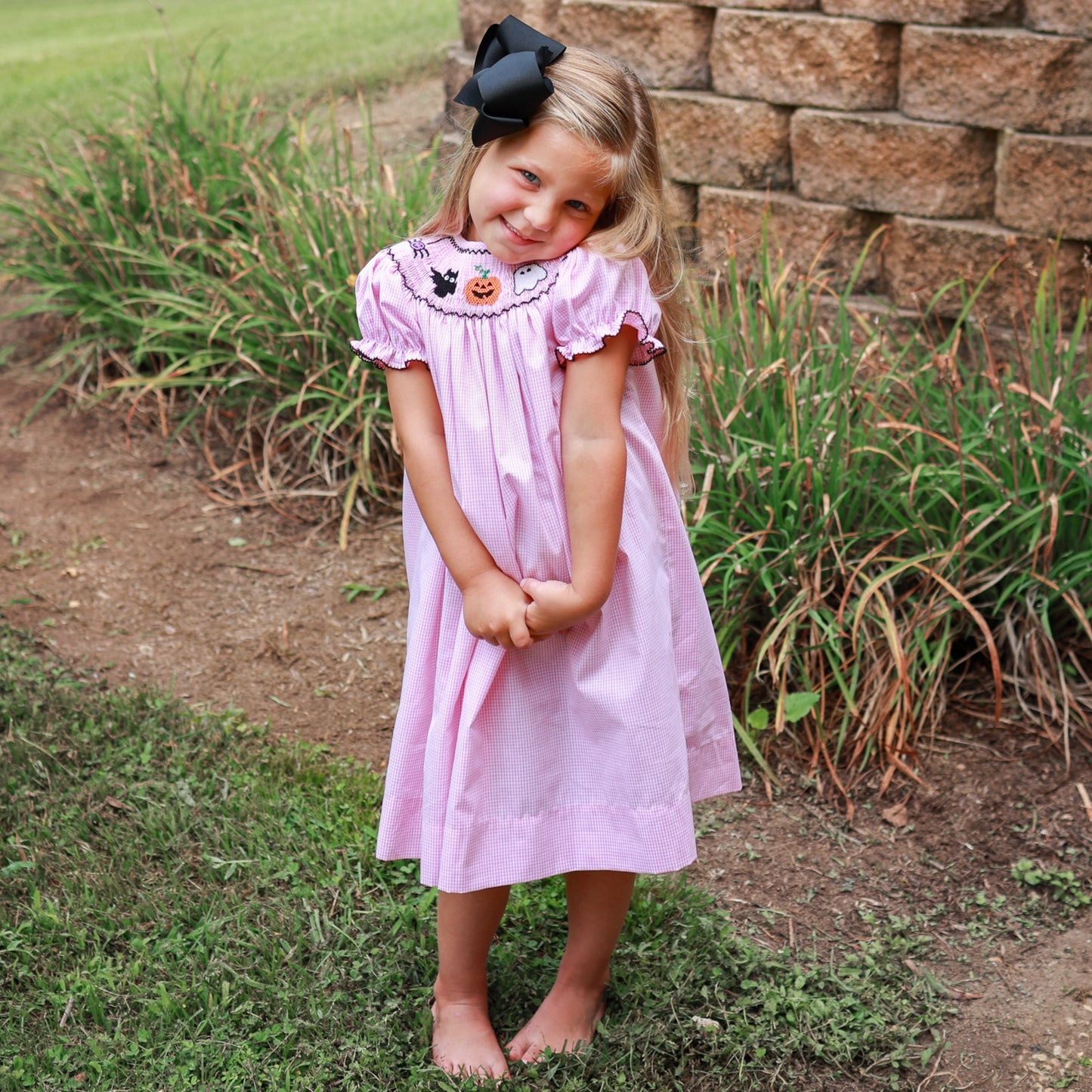 Girls Smocked Halloween Dress