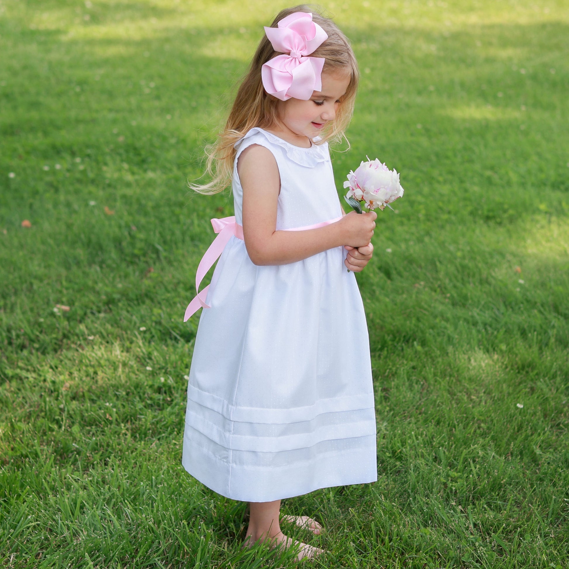 Girls Flower Girl Sash Dress