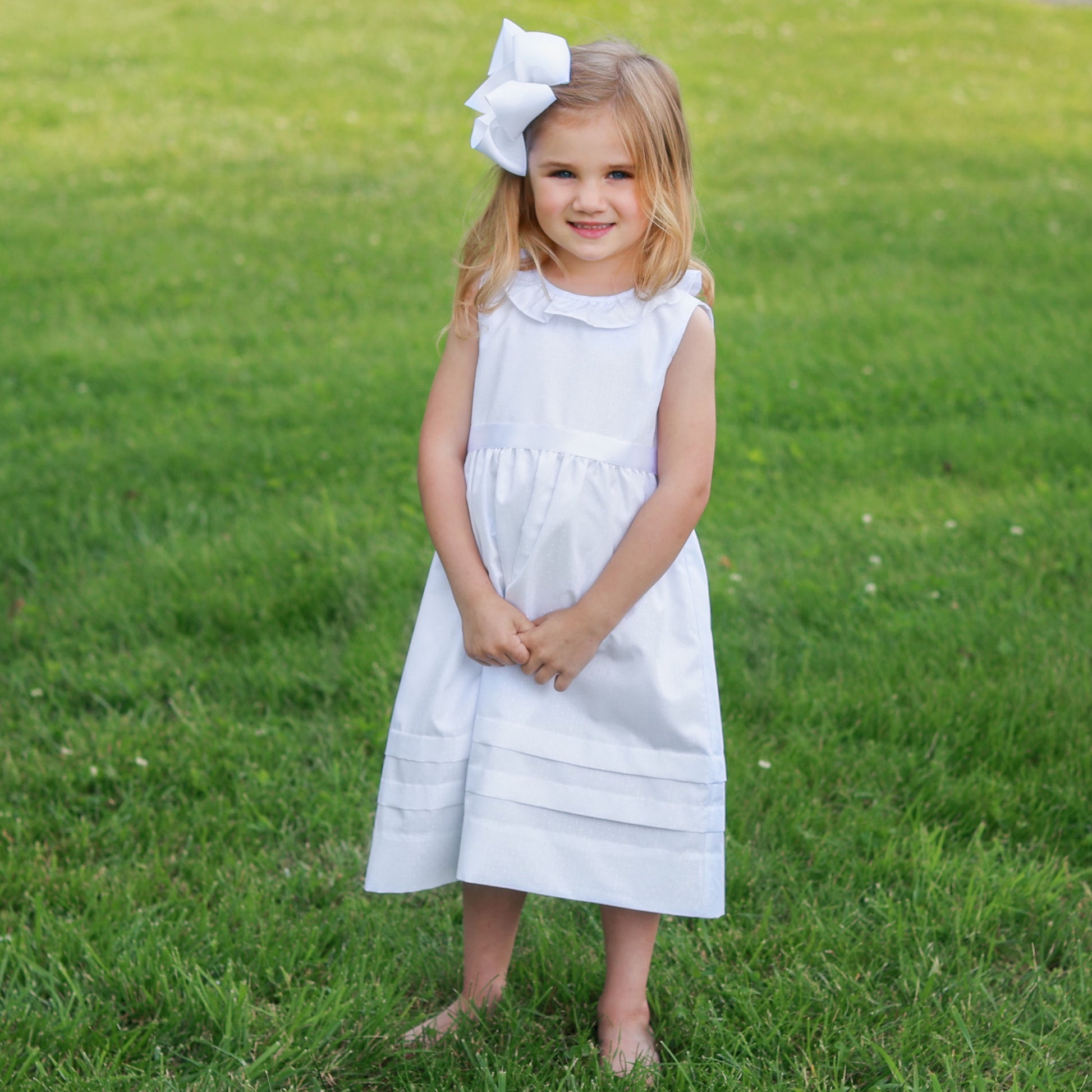 Girls Classic White Southern Slip Dress