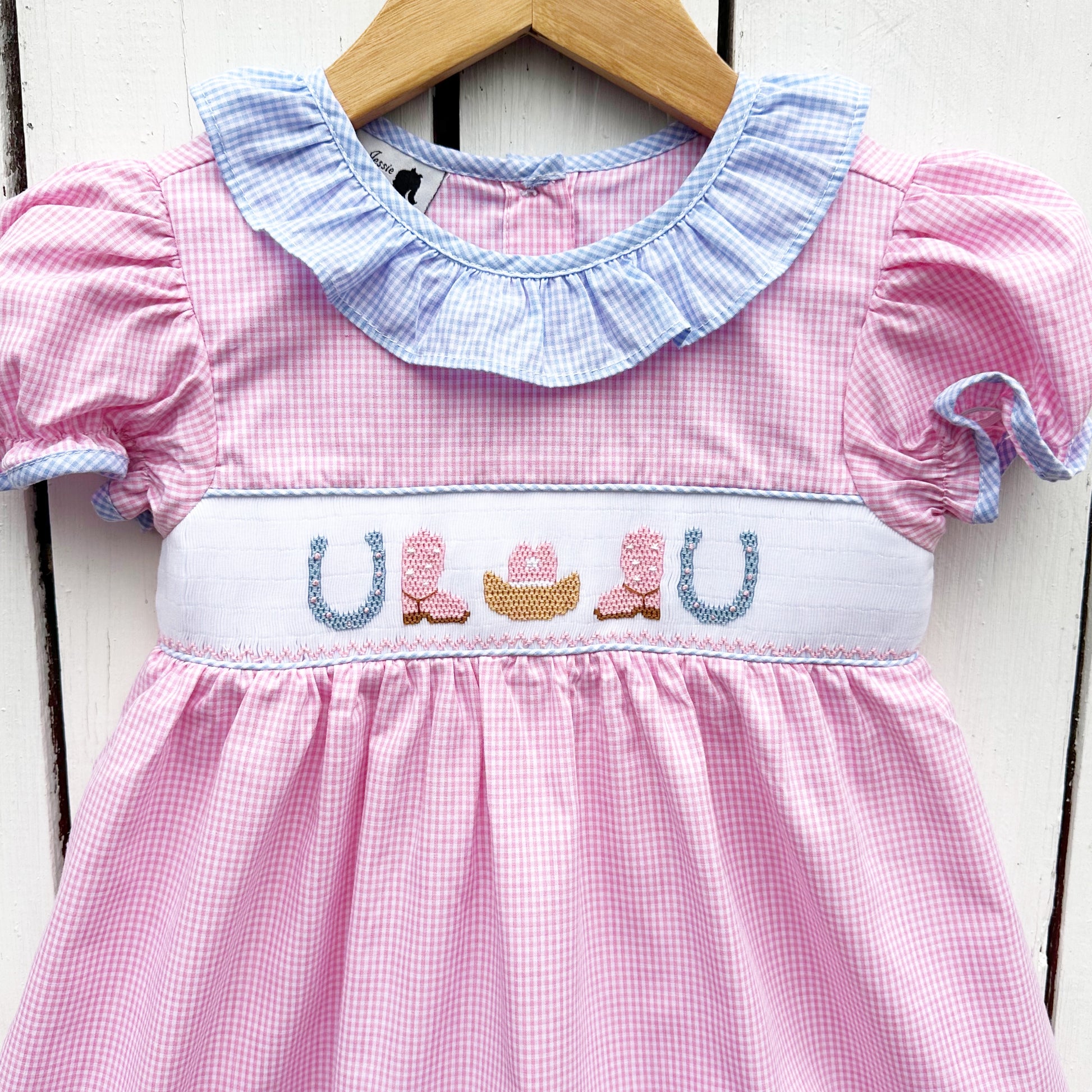 Hand Smocked Cowgirl Dress for Little Girls