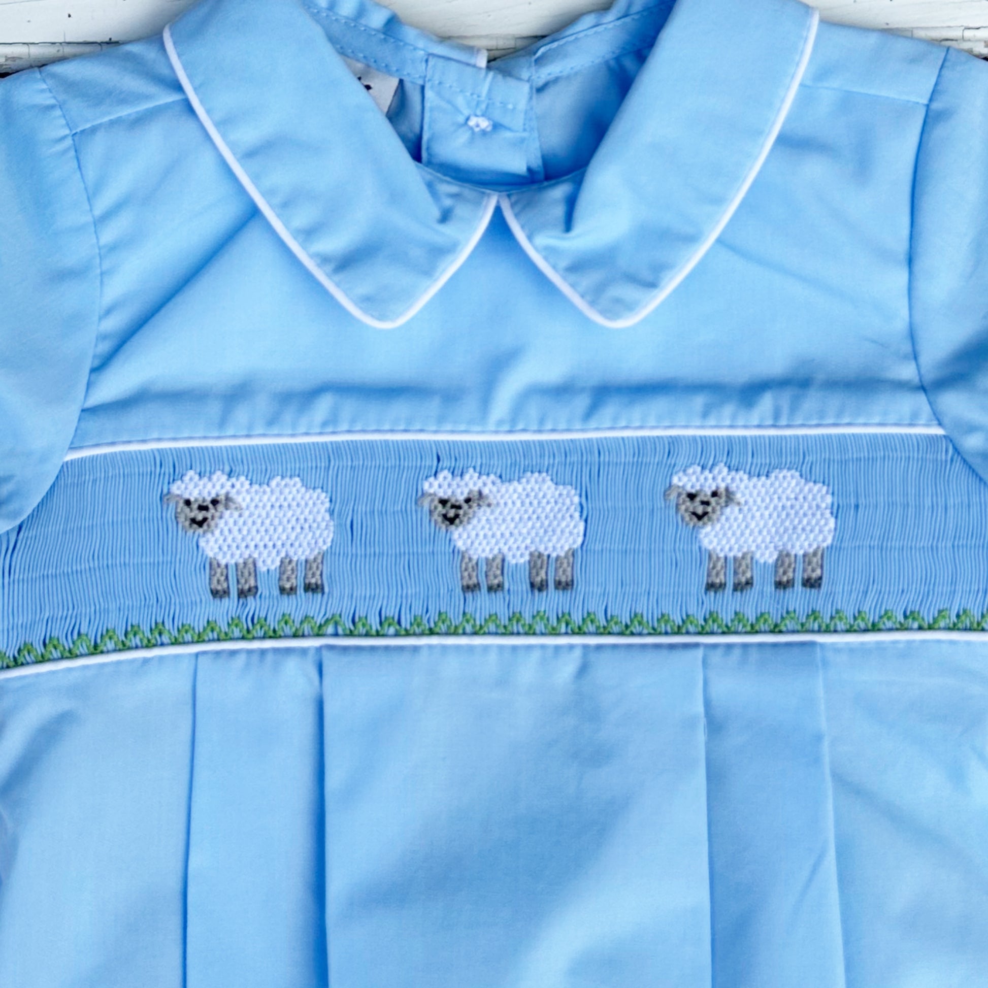 Boys Smocked Easter Lamb Sheep Bubble