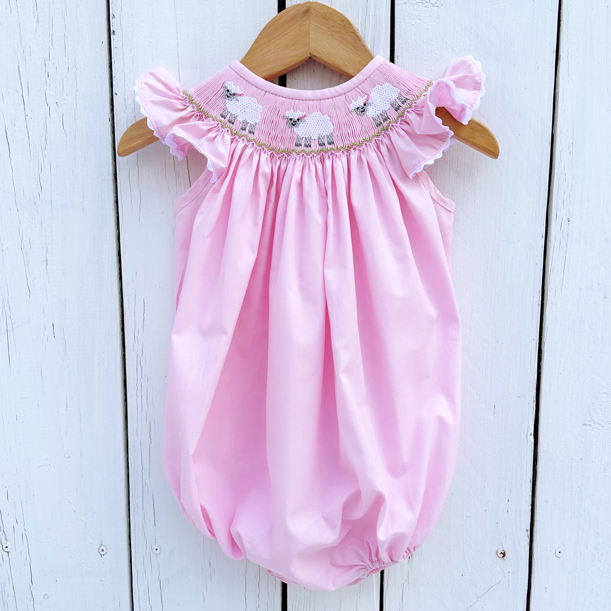 Smocked Easter Lamb Bubble Outfit
