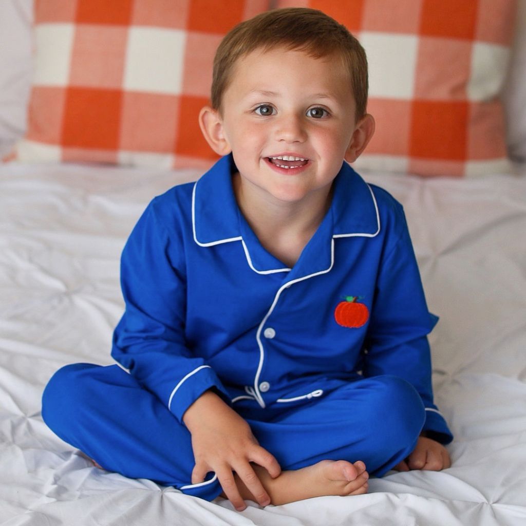 Boys Pumpkin Loungewear Knit Pajamas