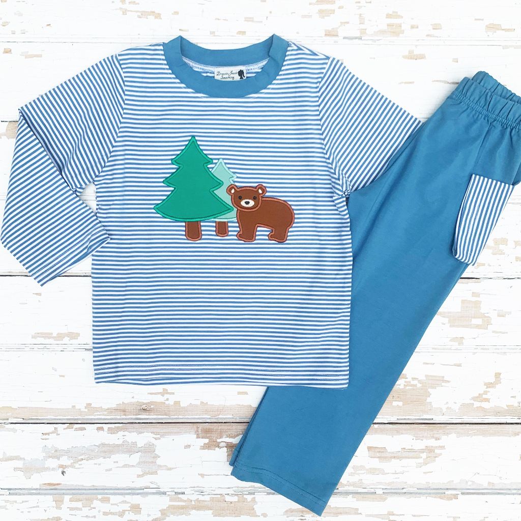 Brown Bear Knit Pant Set