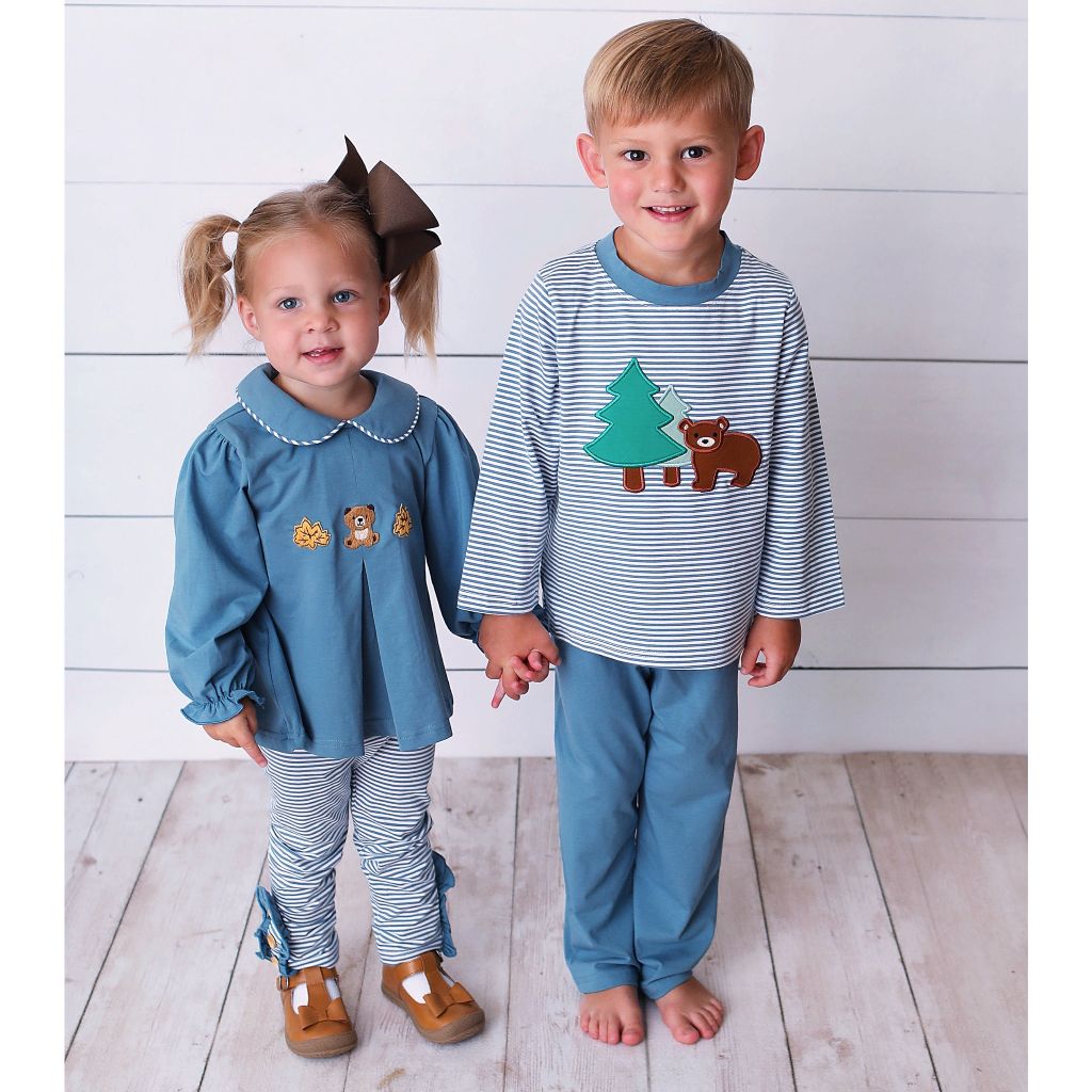 Brown Bear Knit Pant Set