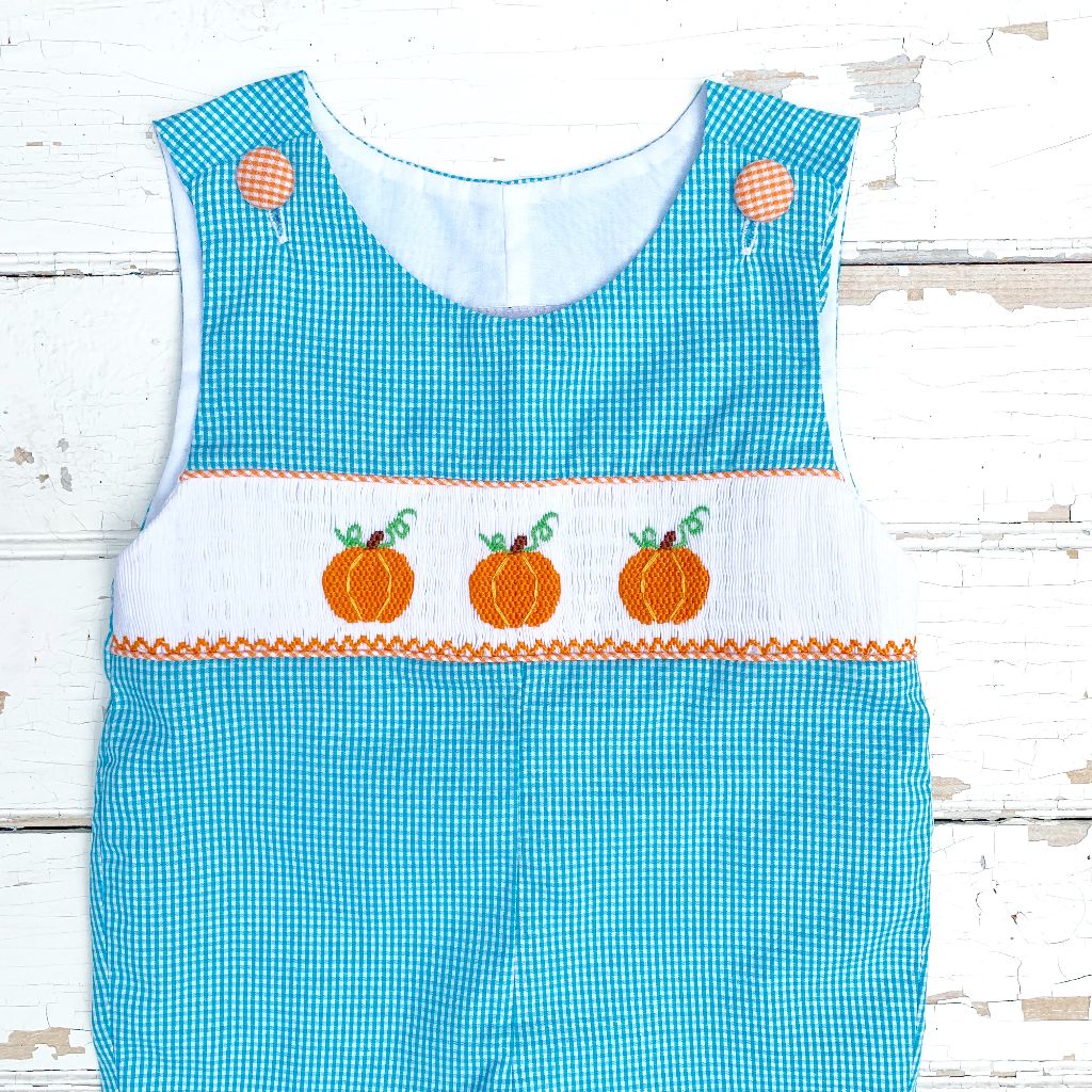 Boys Hand Smocked Pumpkin Jon Jon