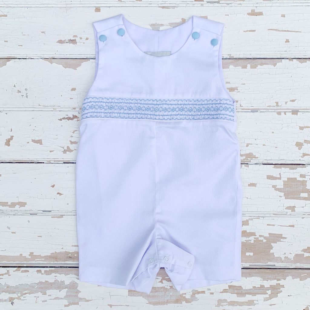 Boys Smocked White Jon Jon Shortall