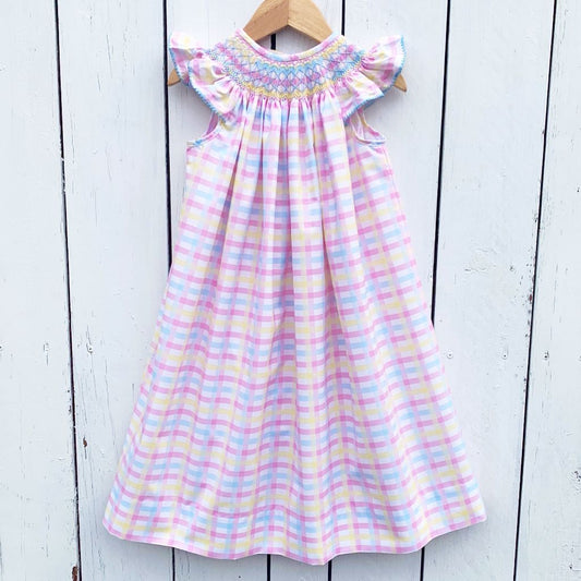 Girls Spring Summer Smocked Bishop Dress