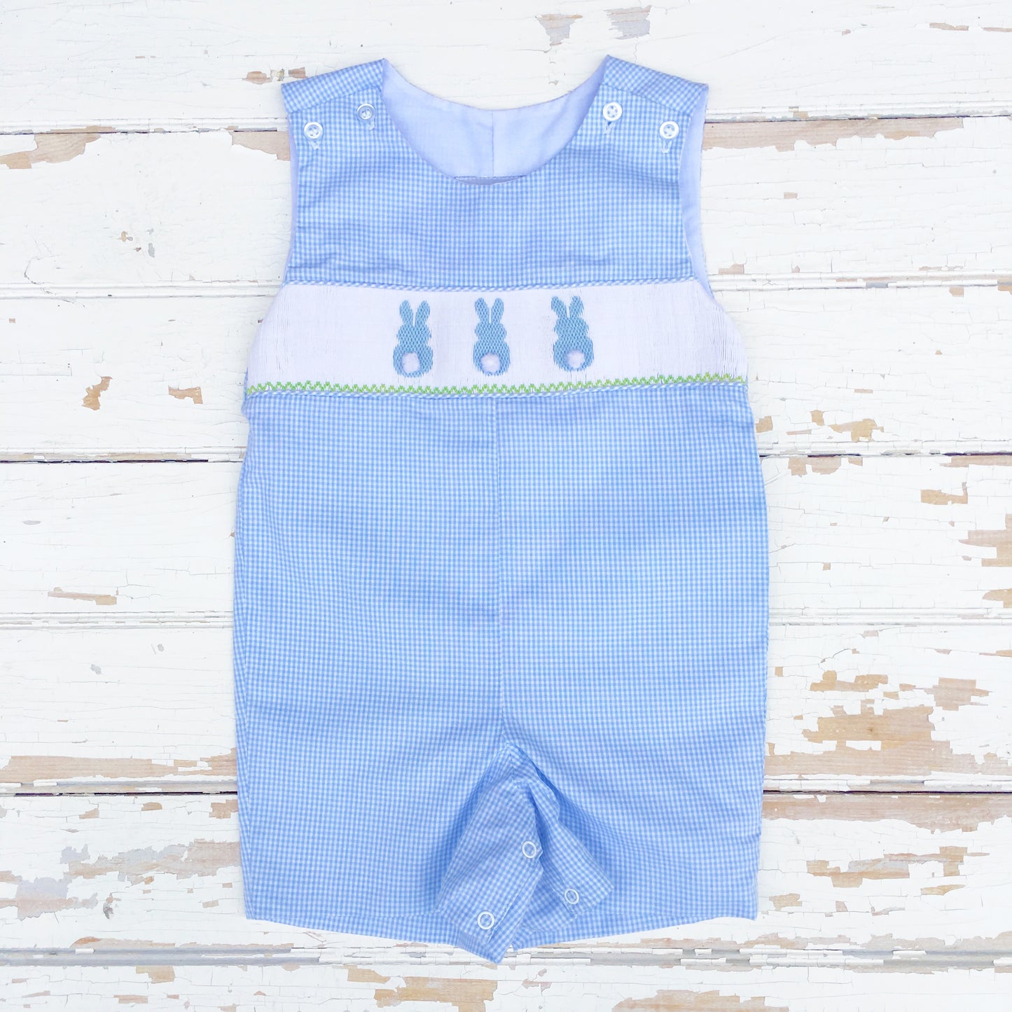 Smocked Cottontail Bunny Shortall / Jon Jon