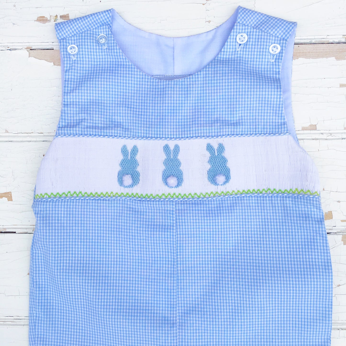 Smocked Cottontail Bunny Shortall / Jon Jon