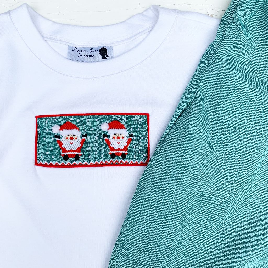 Boys Christmas Smocked Shirt Pants Set