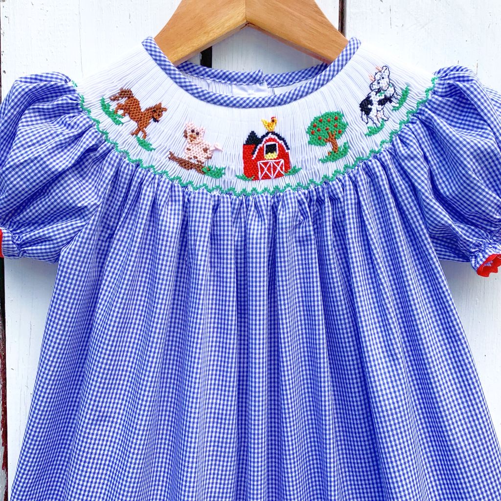 Girls Smocked Farm Dress