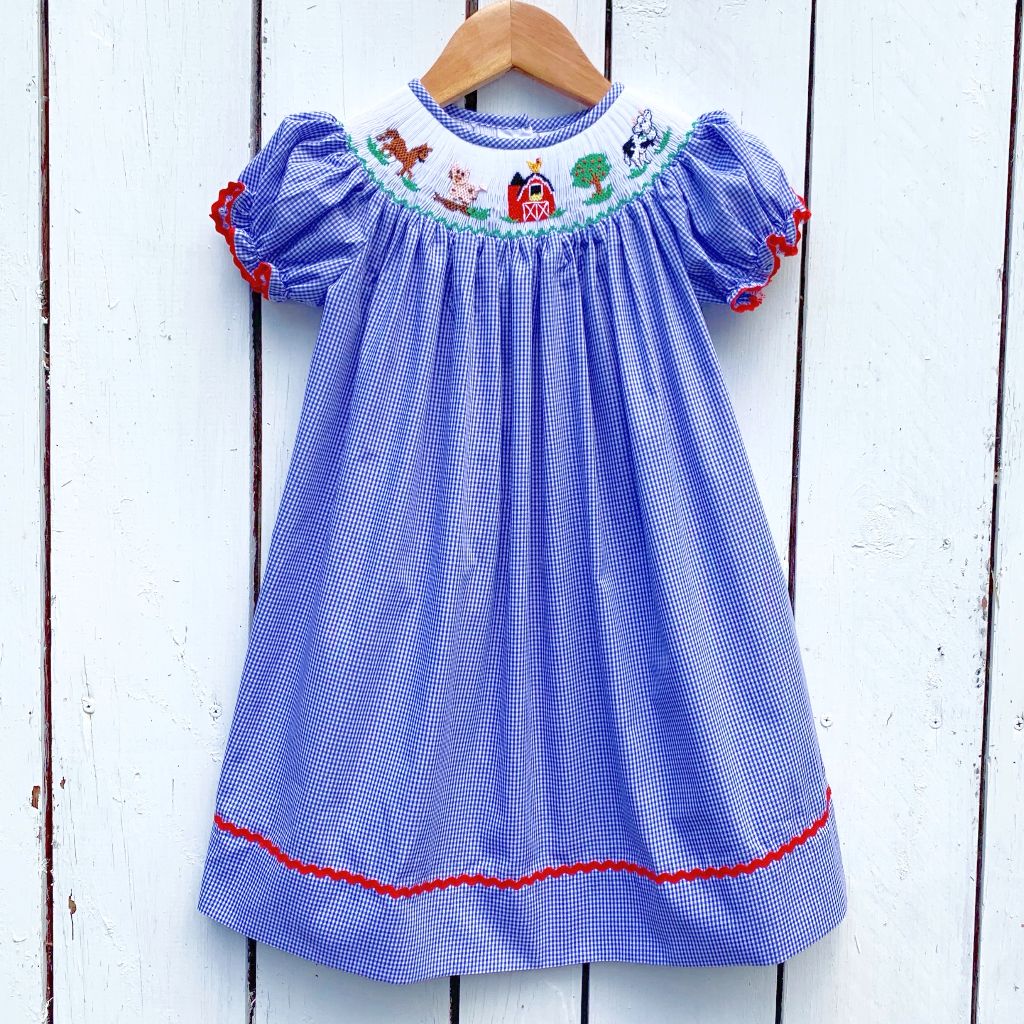 Girls Smocked Farm Bishop Dress