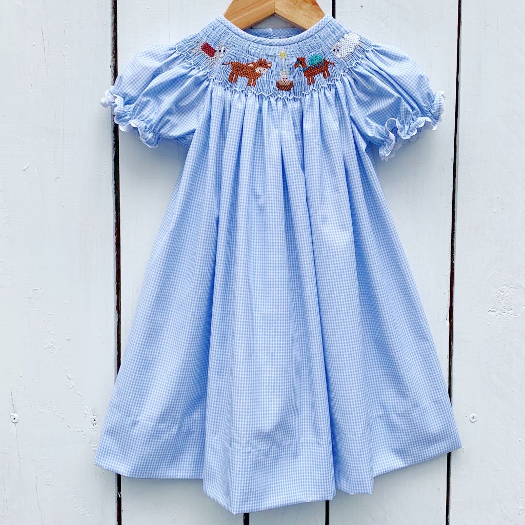 Smocked Nativity Bishop Dress