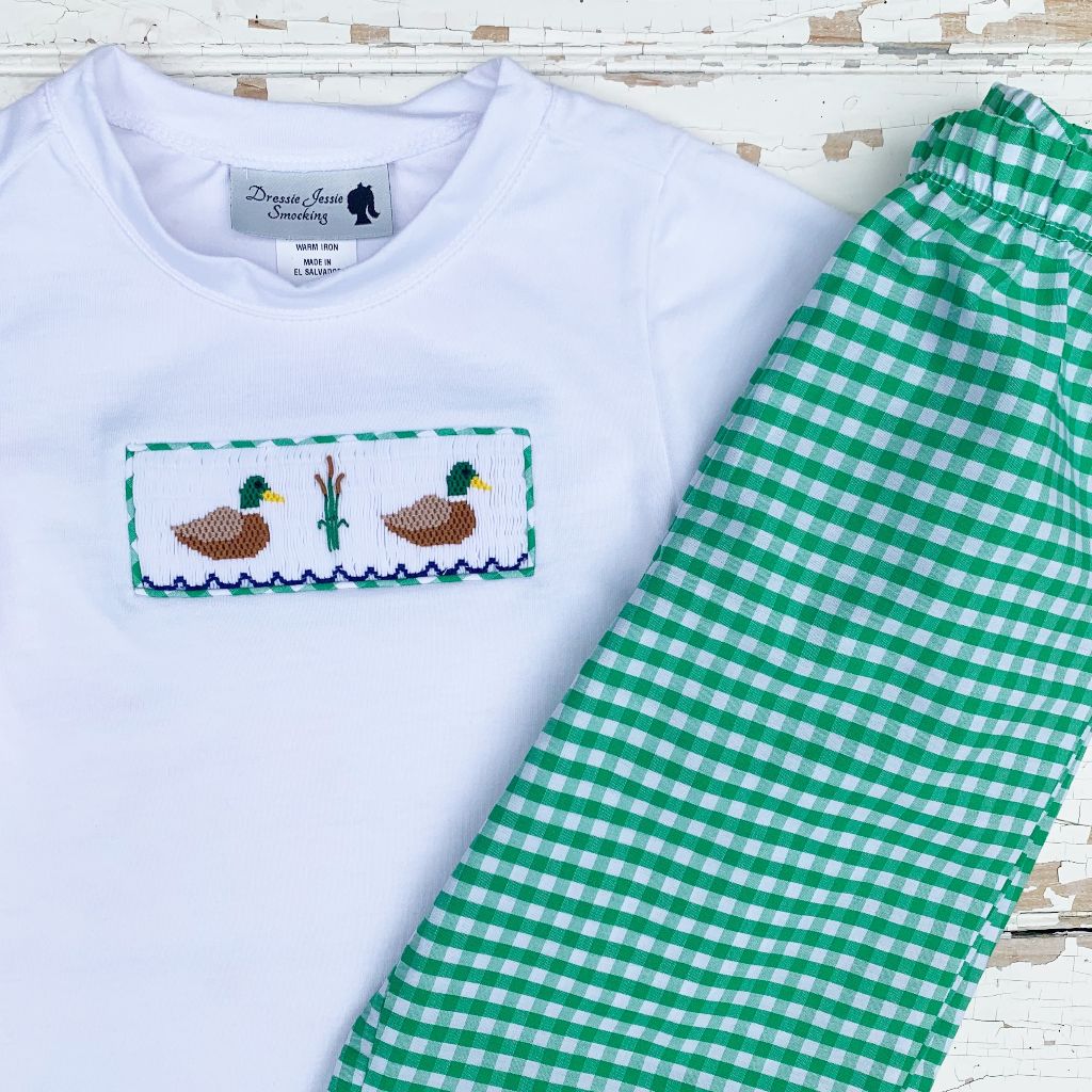 Boys Mallard Duck Smocking Outfit