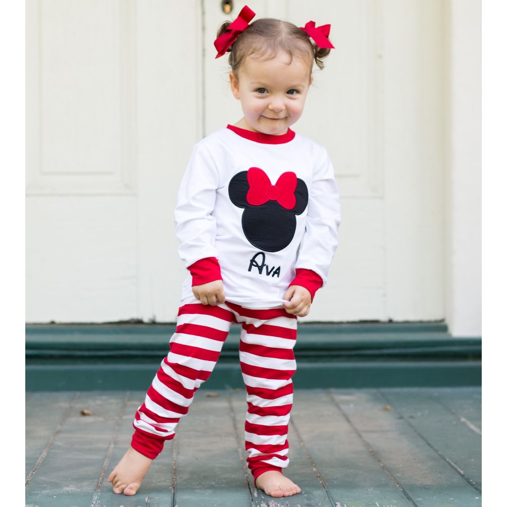 Monogrammed Minnie Mouse Pajamas for Girls