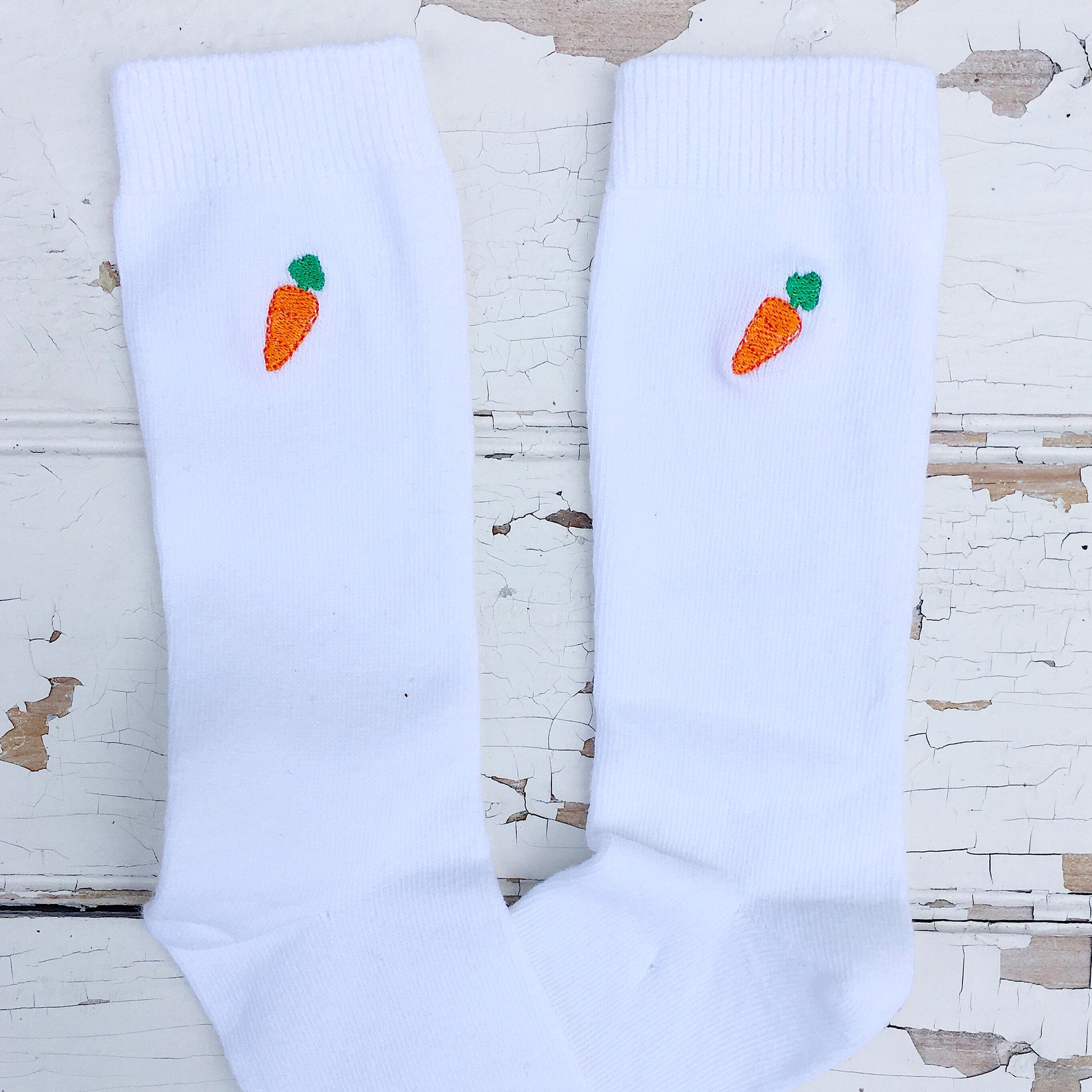 Carrot Knee Socks Girls Easter Socks