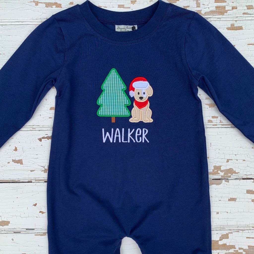 Christmas Applique Romper Outfit Jon Jon