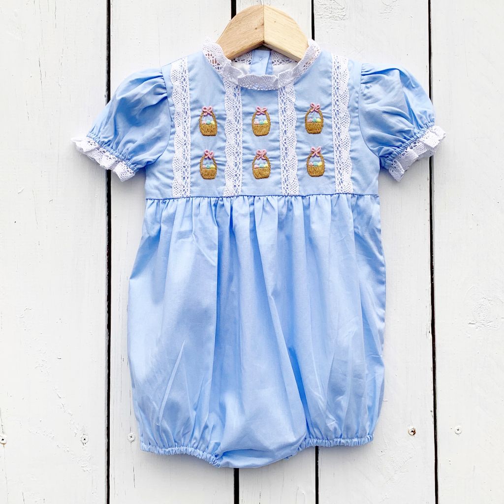 Baby Infant Toddler Girls Blue Easter Bubble