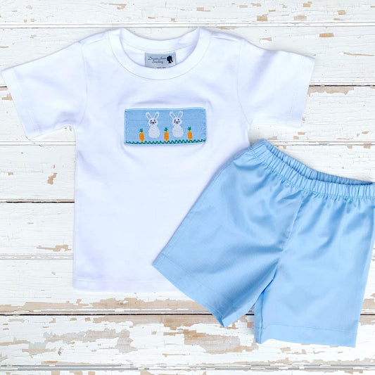 Boys Smocked Easter Shirt and Shorts Set