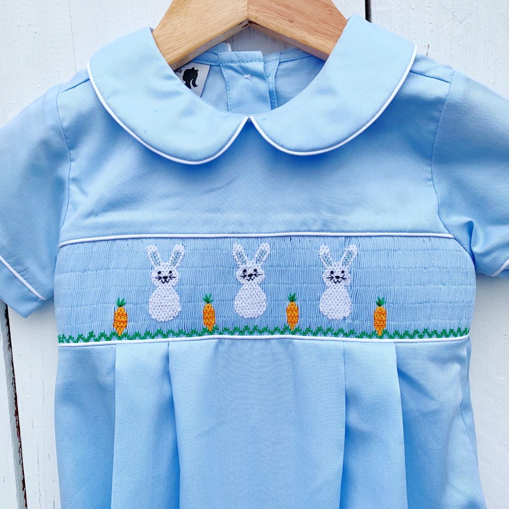 Baby Boys Smocked Easter Bubble with Collar