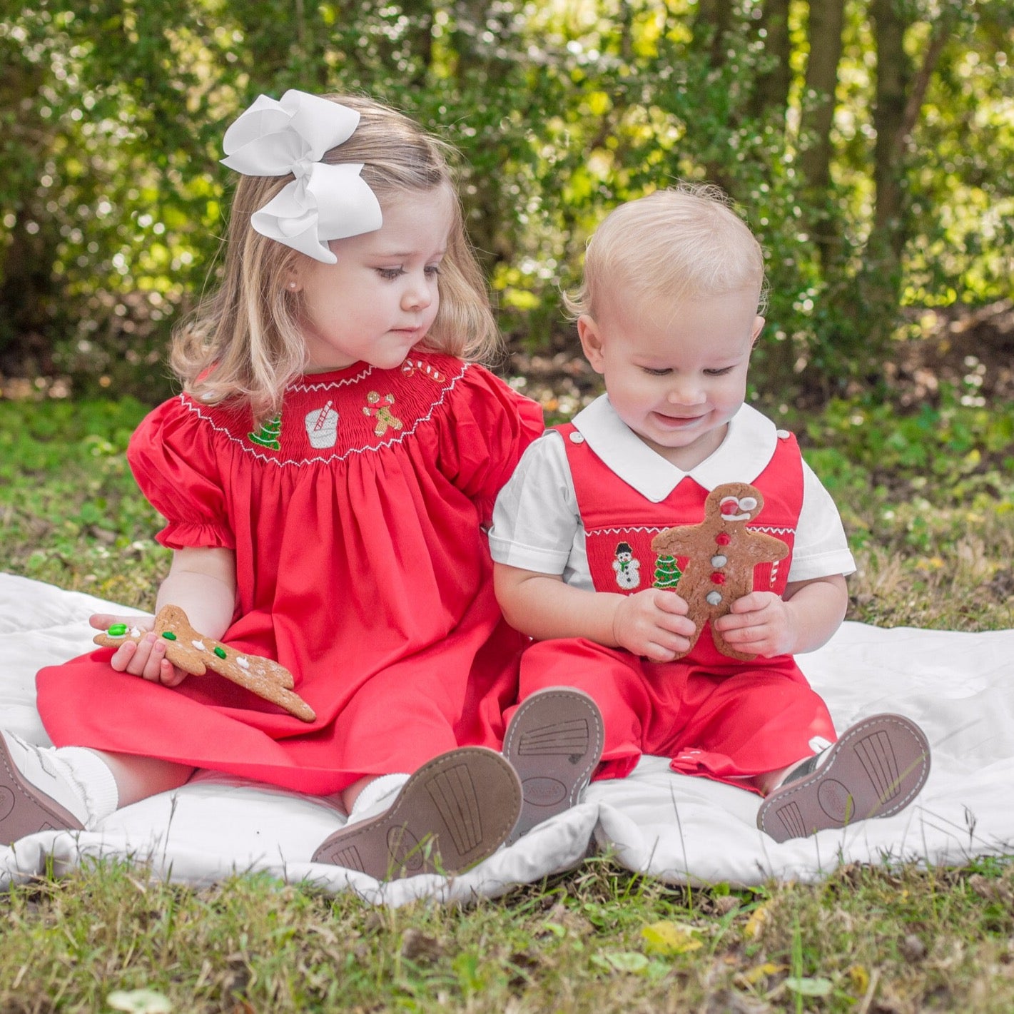 Smocked Milk and Cookies Bishop