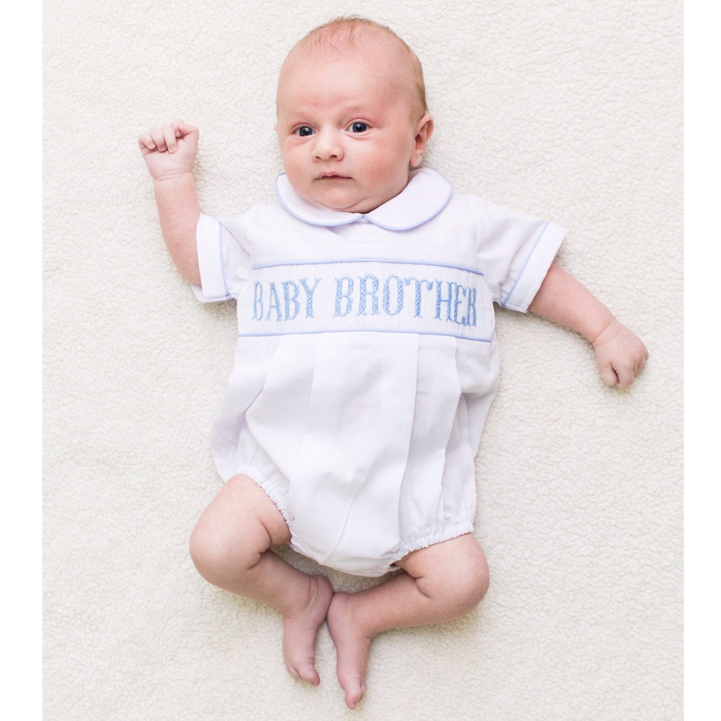 Smocked Baby Little Brother Bubble Outfit