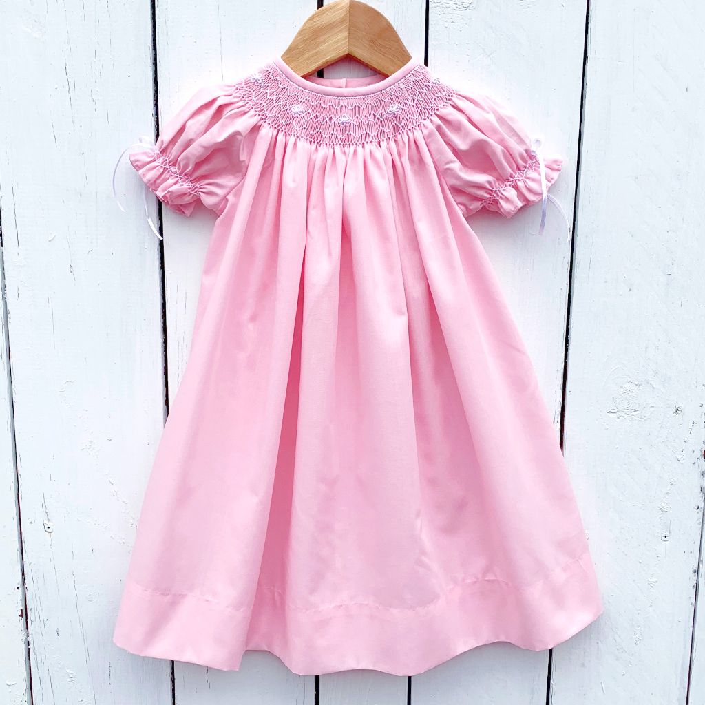 Light Pink Smocked Heirloom Bishop