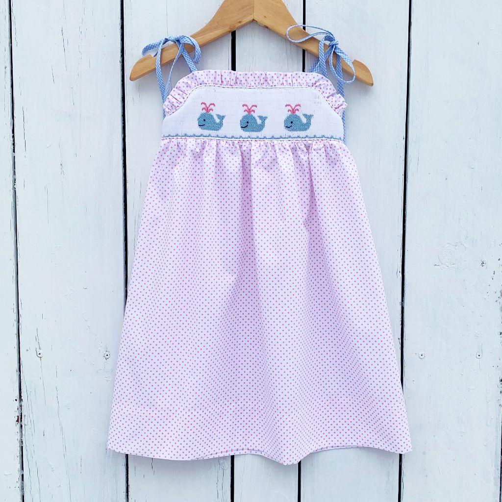 Girls Smocked Whale Dress Sundress Bishop