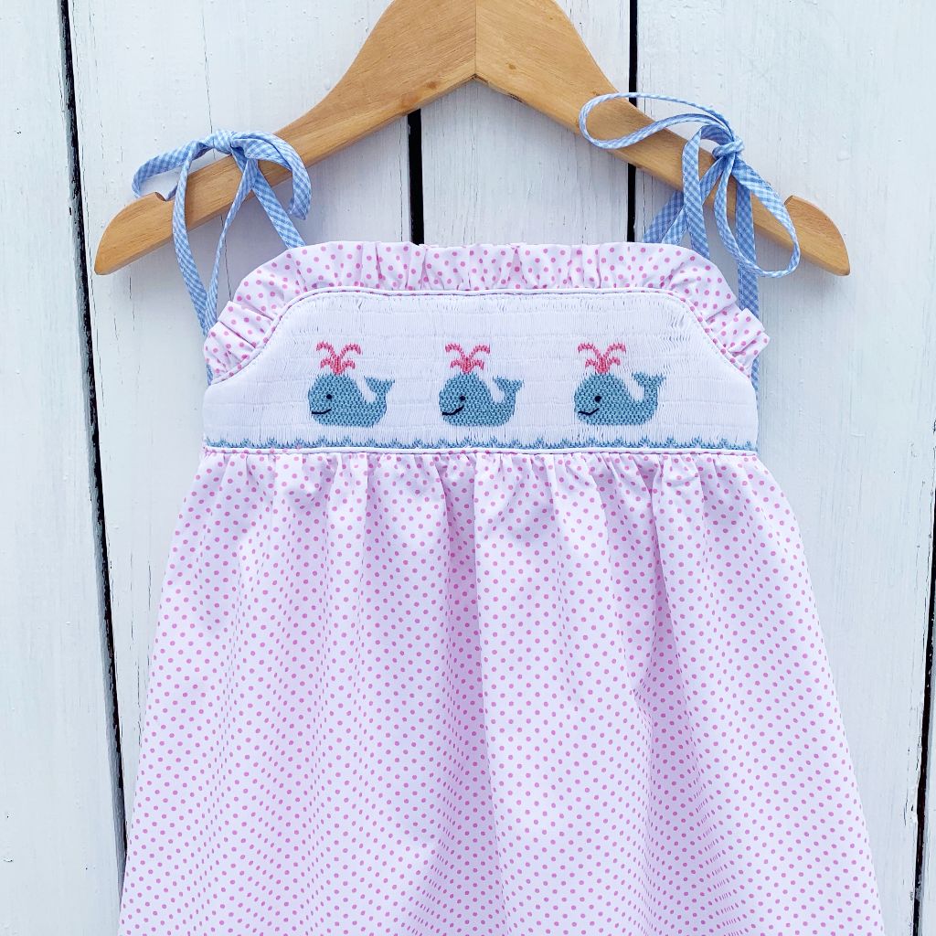 Girls Smocked Whale Summer Dress