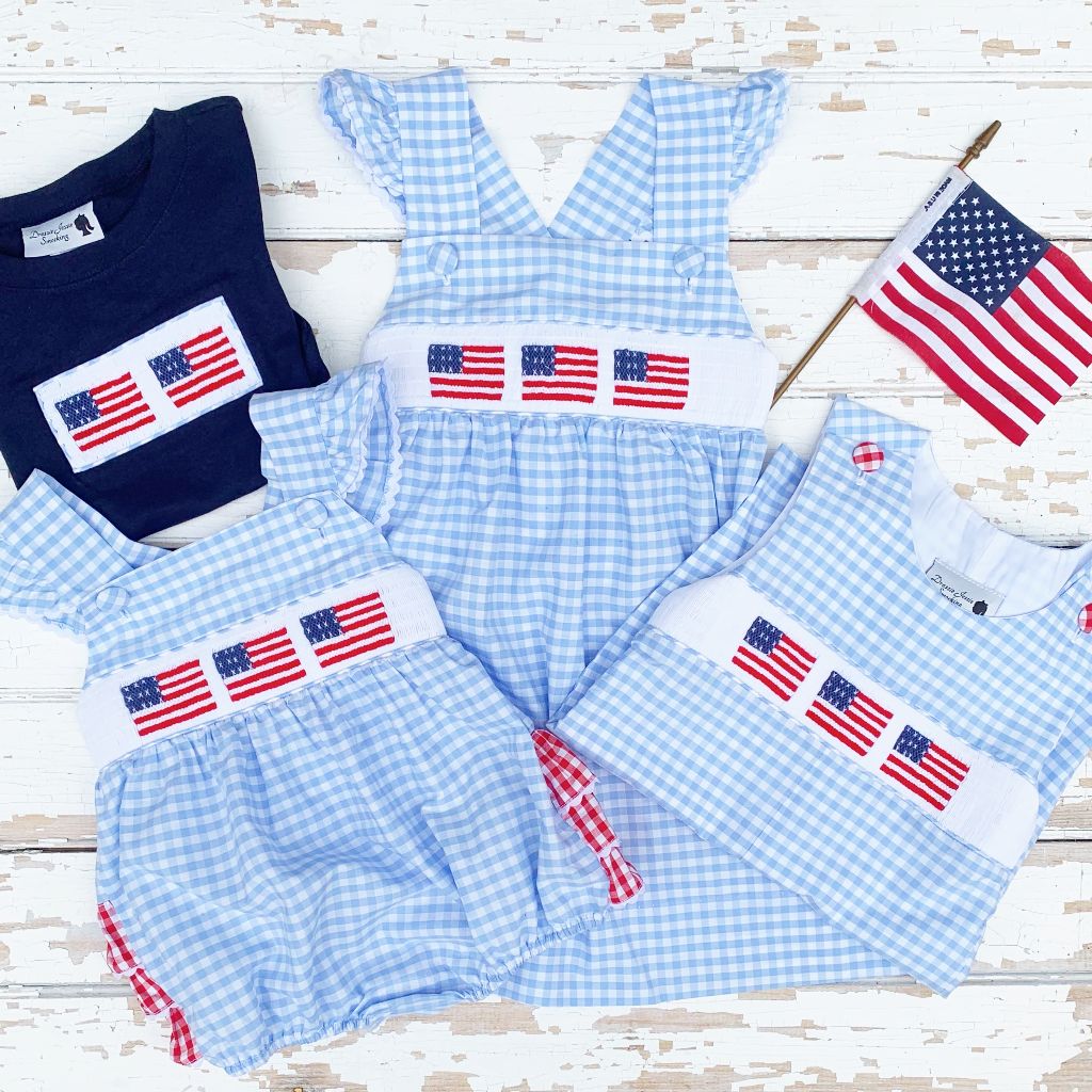 Smocked Flag Clothes for Boys and Girls