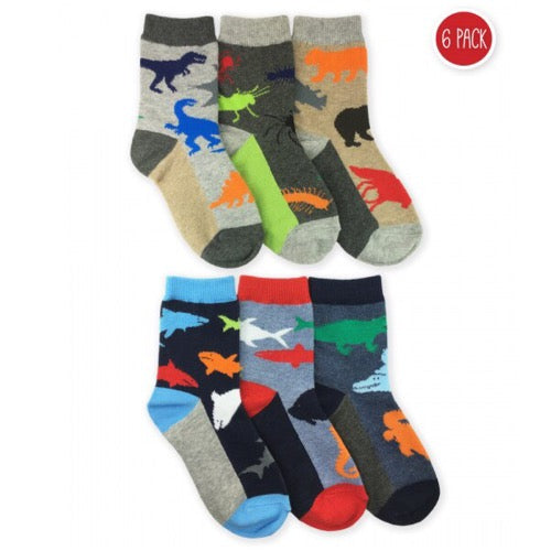 Animal Crew Socks, 6 Pairs