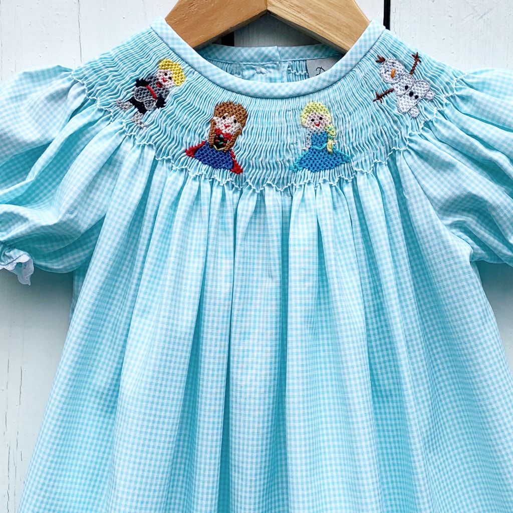 Smocked Disney Clothes Frozen Elsa Anna Dress for Girls