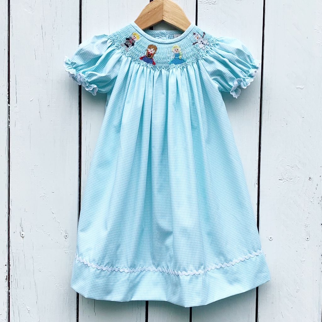 Smocked Disney Dress Frozen Ice Princess Bishop