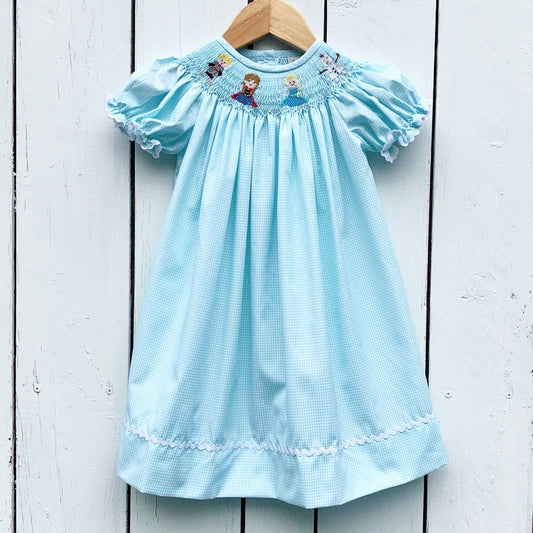 Smocked Disney Dress Frozen Ice Princess Bishop