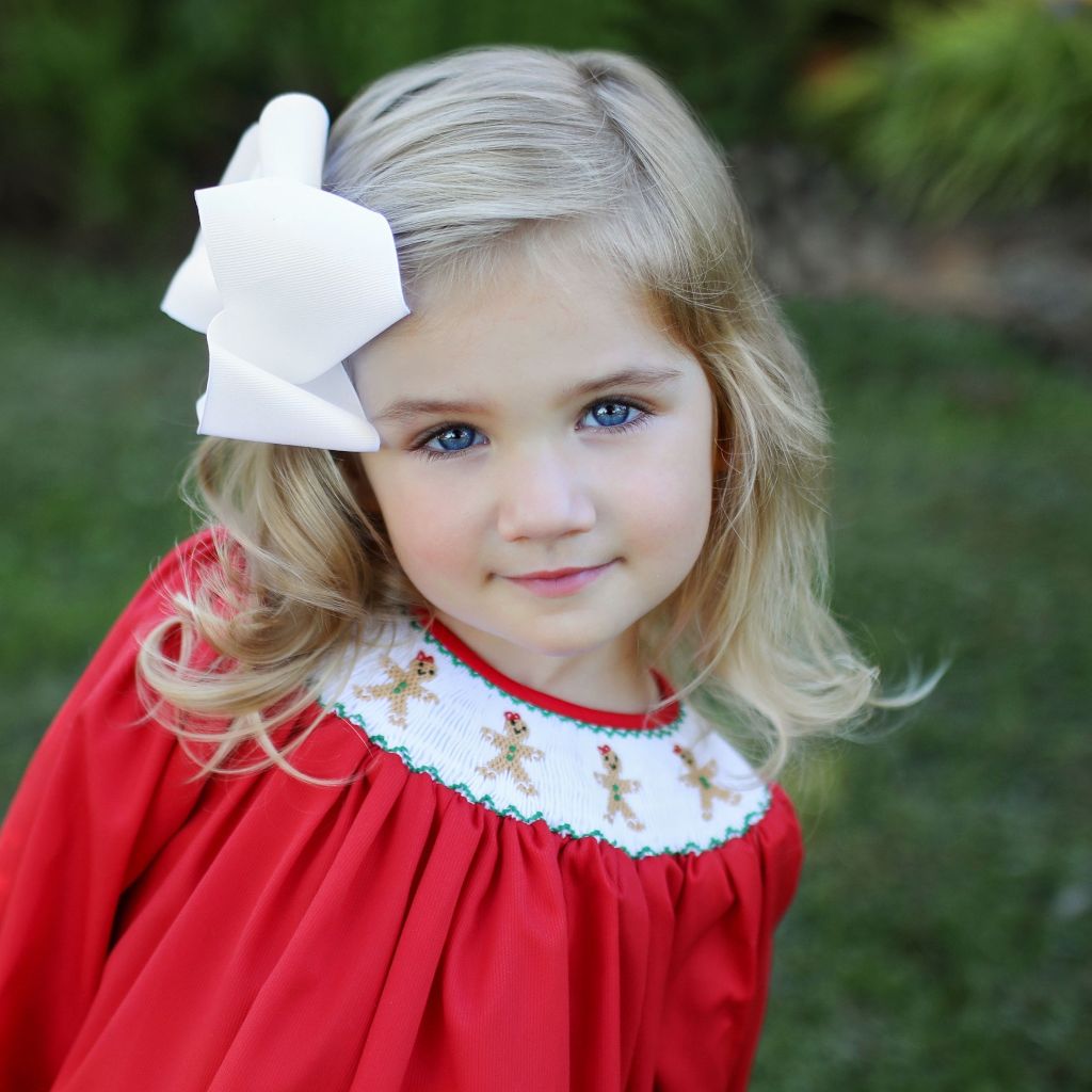 Girls Smocked Gingerbread Dress