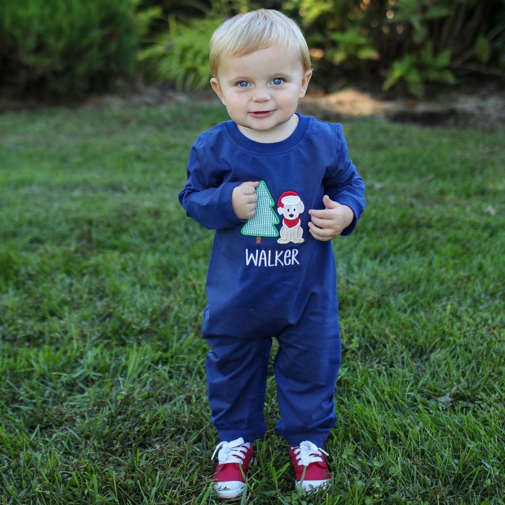 Boys Knit Christmas Outfit with a Puppy Dog