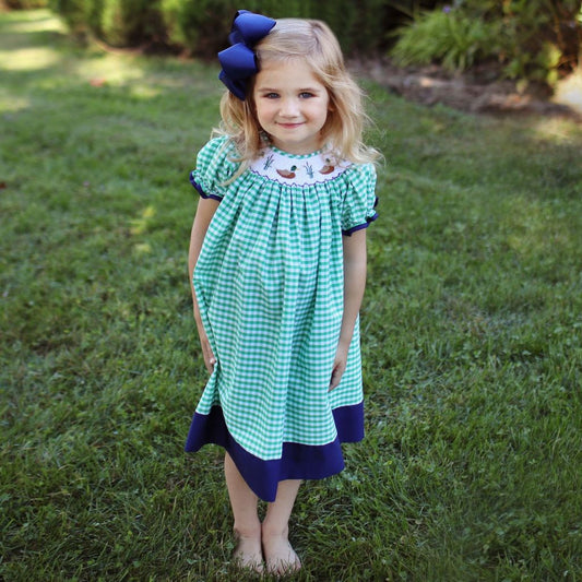 Smocked Mallard Duck Bishop Dress