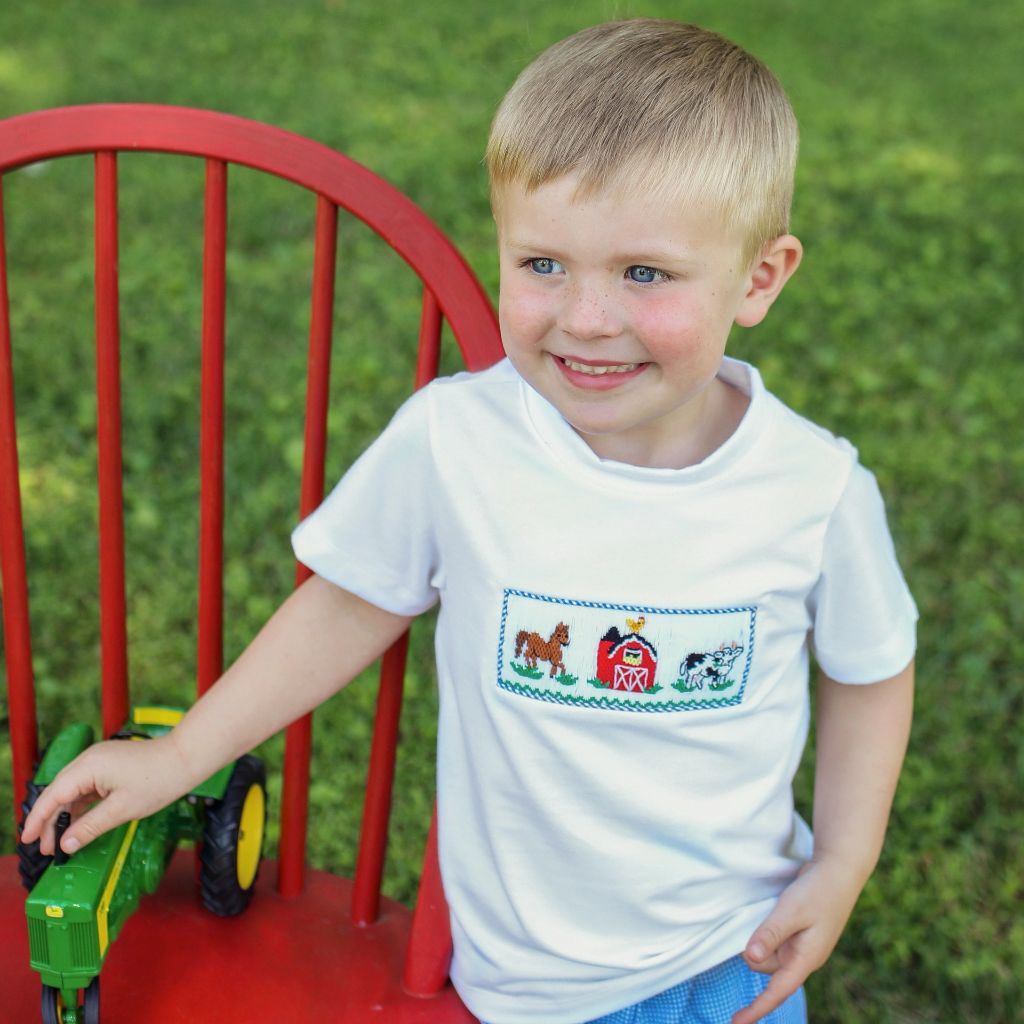 Boys Smocked Farm Outfit