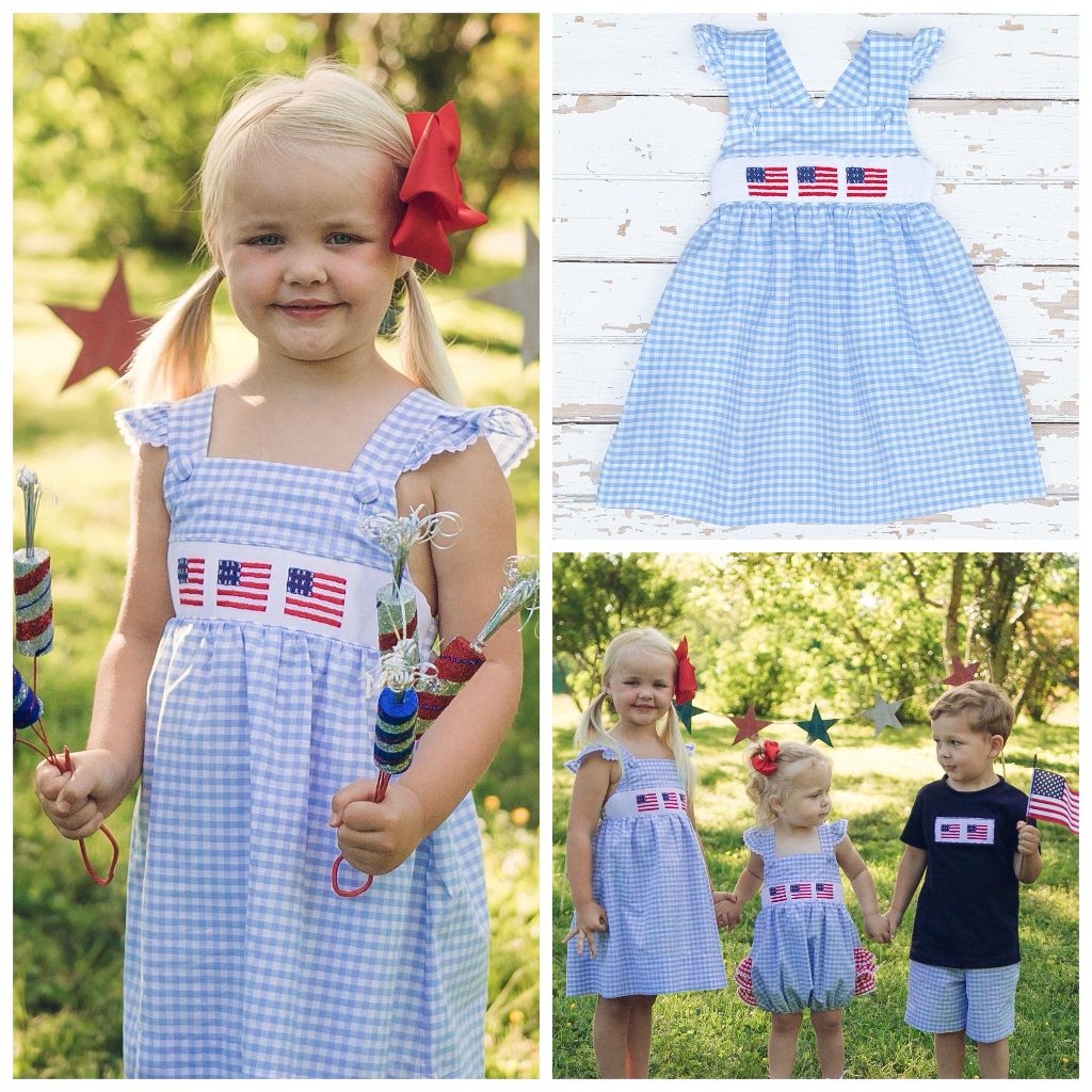 Smocked Flag Dress Smocked July 4th Clothing