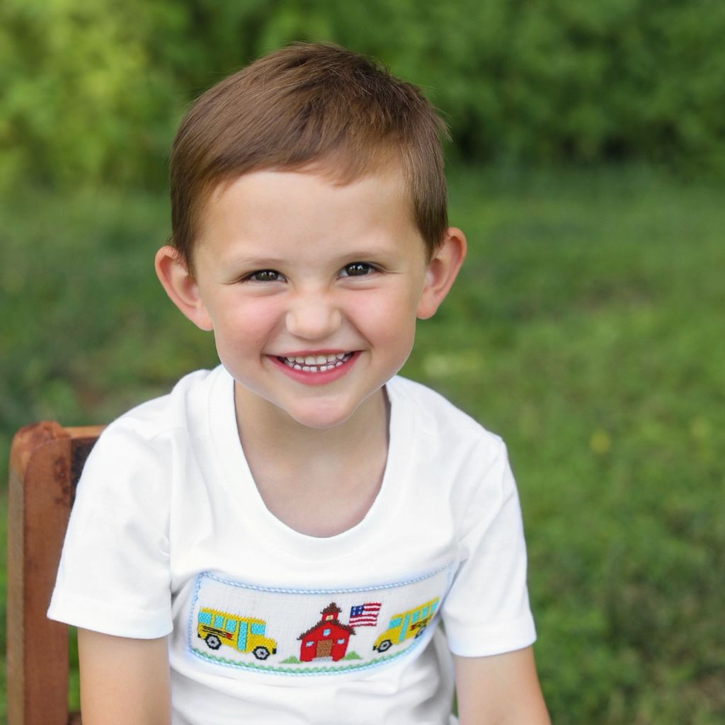 Boys Smocked School Bus Outfit Smocking 