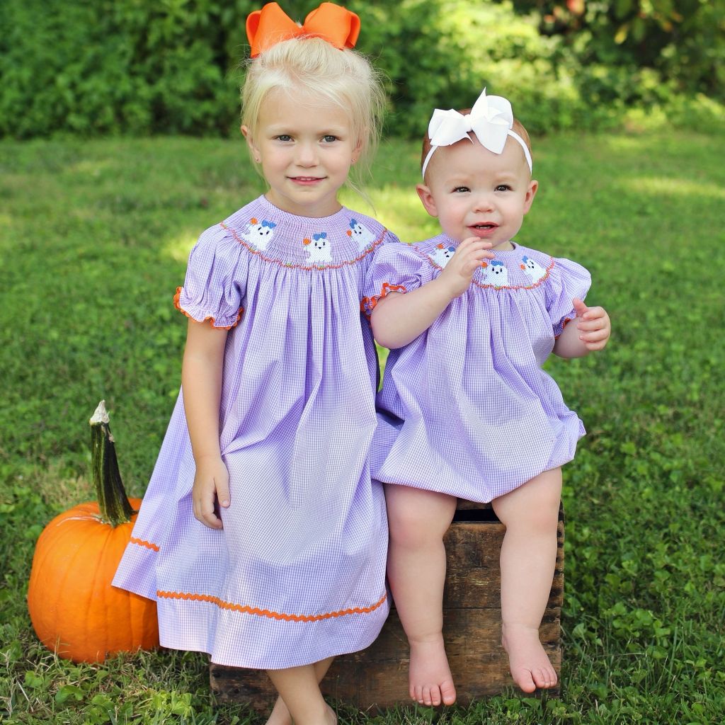 Matching Girls Smocked Halloween Clothes