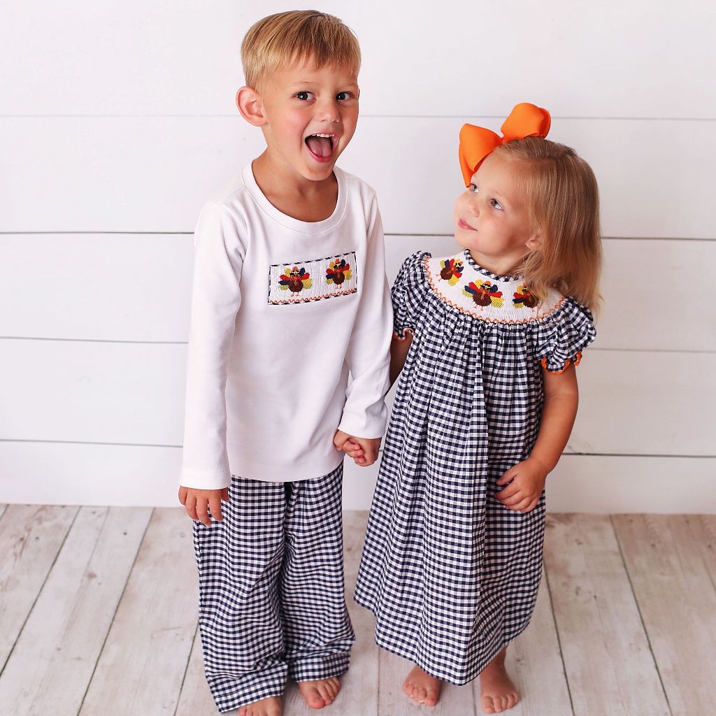 Boy Girl Twin Smocked Clothing